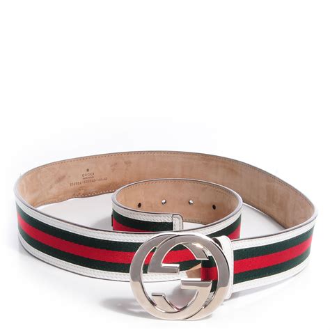 gucci belt white and red|Gucci gg web belt.